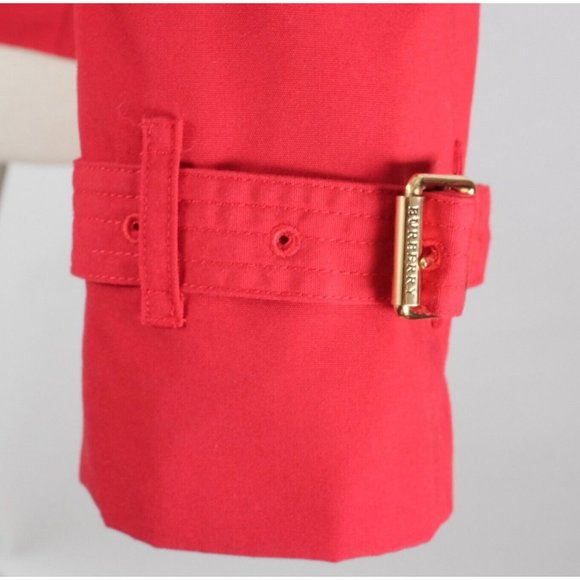 Burberry London US 6 jacket red double breasted belted nova trench short - Picture 11 of 16